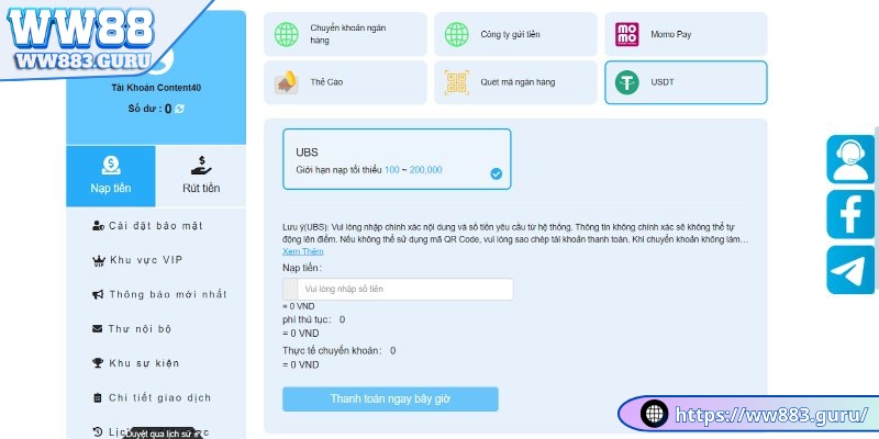 Nạp Tiền WW88 12 nap-tien-ww88-bang-usdt